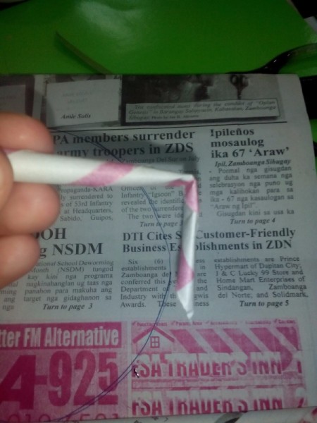 Table Top Newspaper Christmas Tree