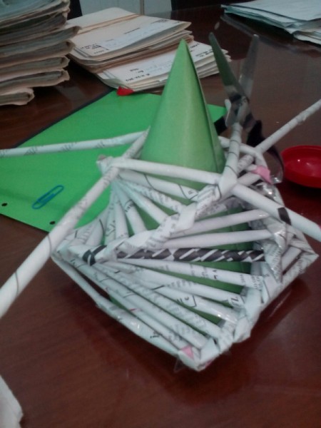 Table Top Newspaper Christmas Tree