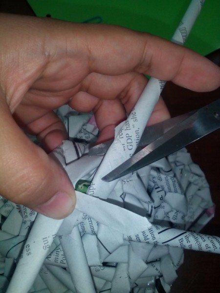 Table Top Newspaper Christmas Tree