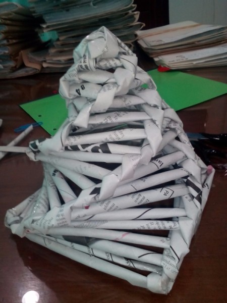 Table Top Newspaper Christmas Tree