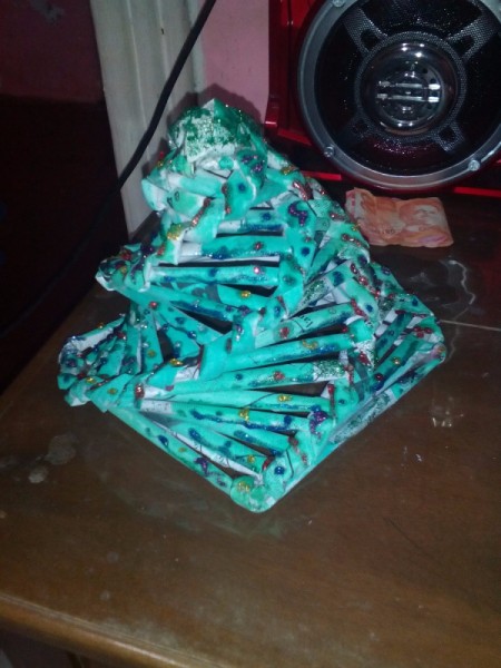Table Top Newspaper Christmas Tree
