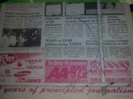 Table Top Newspaper Christmas Tree