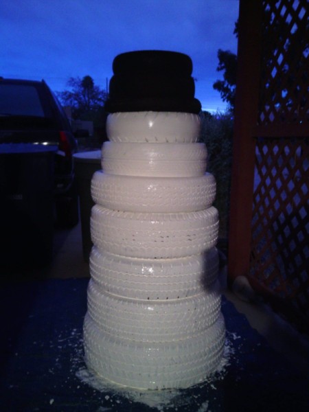 Tire Snowman