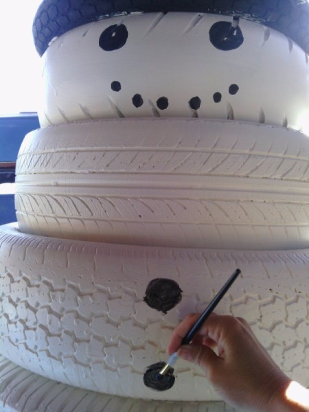 Tire Snowman