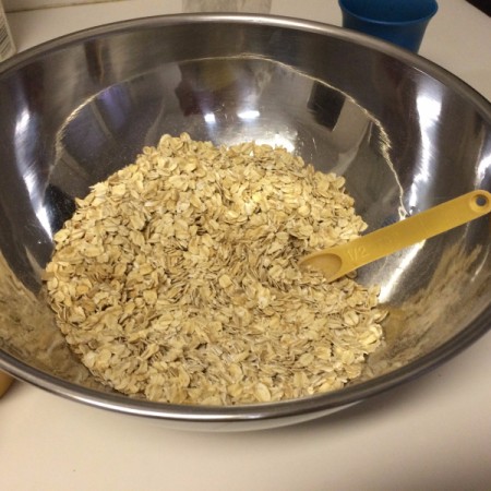 dry ingredients in pan