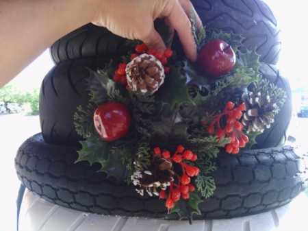 Tire Snowman