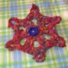 Crochet Snowflake from Recycled Skirt