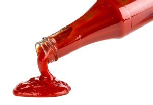 A bottle of ketchup.