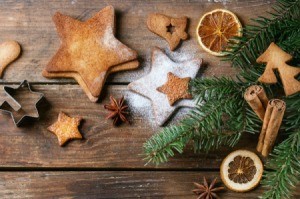 Christmas shortbread in a variety of shapes.