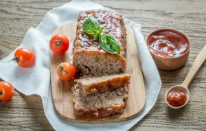 A loaf of BBQ flavored meatloaf.