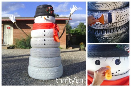 Making a Tire Snowman
