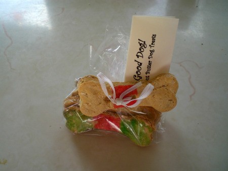 Peanut Butter Dog Cookies as Gifts