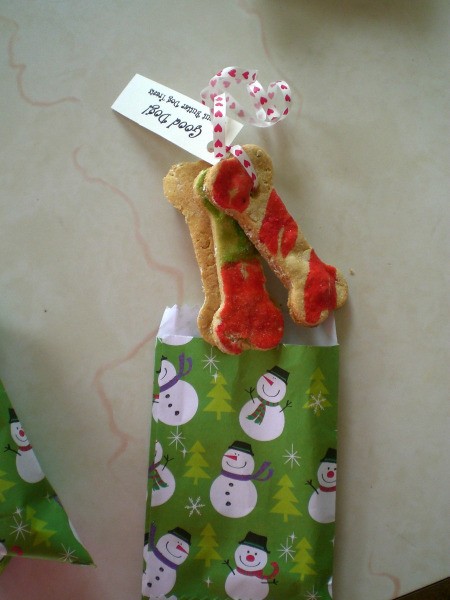 Peanut Butter Dog Cookies as Gifts