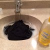 How to Wash a Cashmere Sweater - soak in lukewarm water with a few drops of baby shampoo