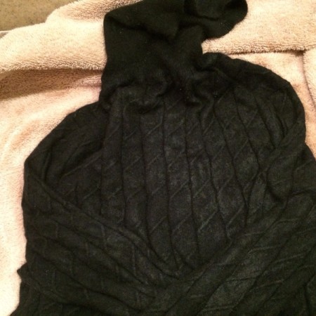 How to Wash a Cashmere Sweater - place on large bath towel