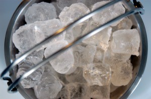 A bucket of ice.