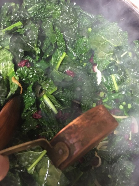 Cooking cranberry orange kale