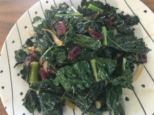 Cranberry orange kale on plate