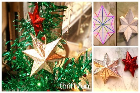 Making 3D Paper Star Christmas Ornaments