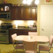 Spray painted formica dining room table.