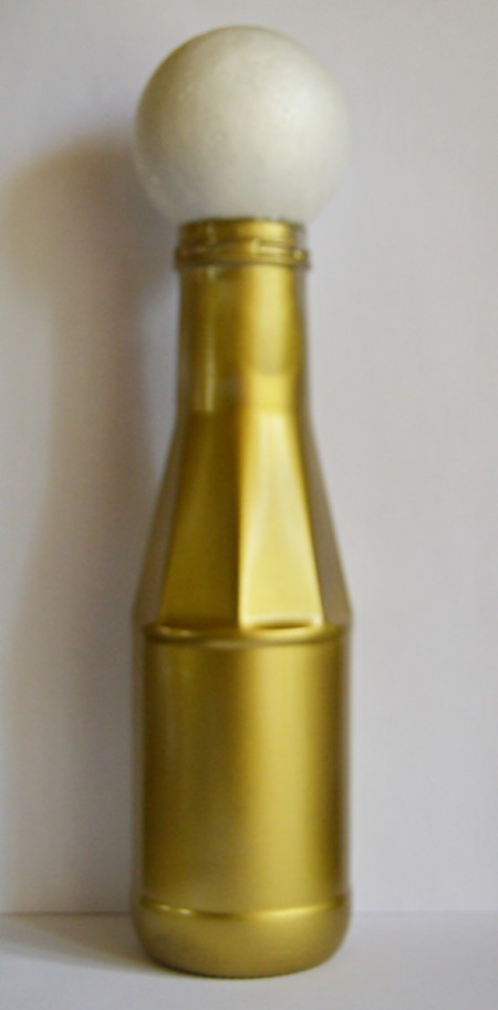 White and Gold Upcycled Bottle Christmas Angel