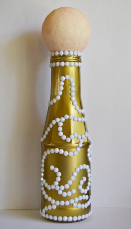 White and Gold Upcycled Bottle Christmas Angel