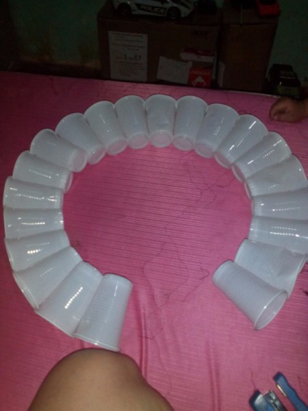 Making a Disposable Cup Christmas Chandelier