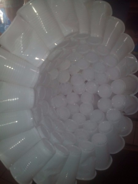 Making a Disposable Cup Christmas Chandelier