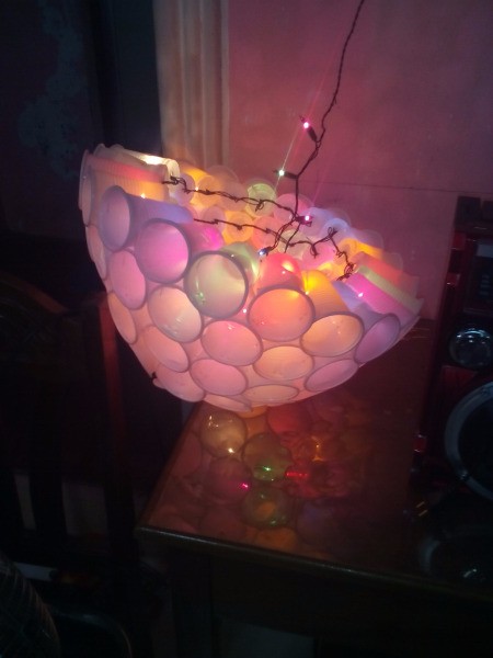 Making a Disposable Cup Christmas Chandelier