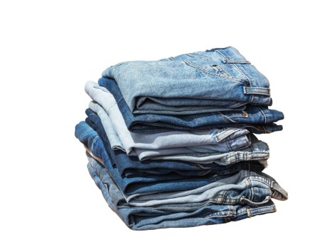 A stack of nicely folded jeans.