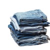 A stack of nicely folded jeans.