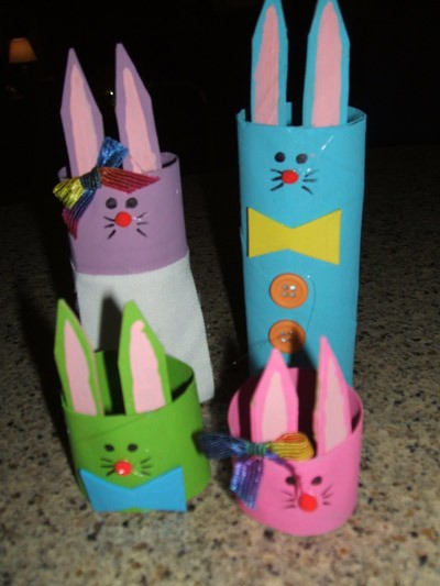 Recycled Cardboard Tube Bunnies
