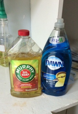 Dawn and Murphy's Oil Soap bottles