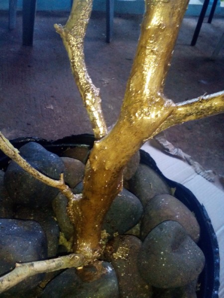 Gold Painted Branch Christmas Tree