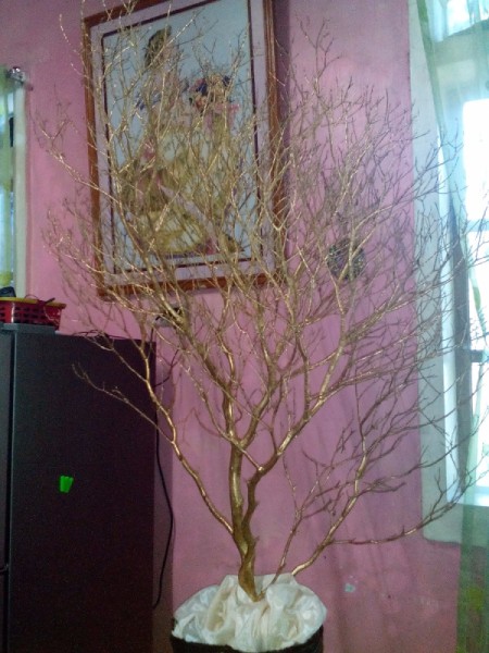 Gold Painted Branch Christmas Tree