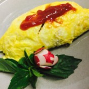 Omurice on plate.