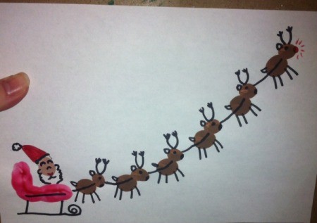 project after the addition of the details such as Santa's hat and reindeer antlers and legs