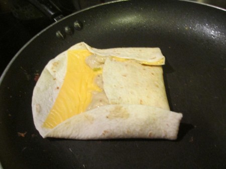 folding filled tortilla