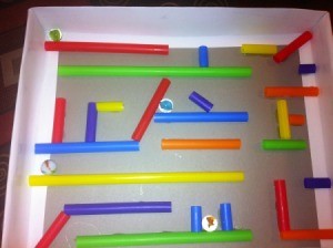 Easy Marble Maze - completed larger maze with marbles