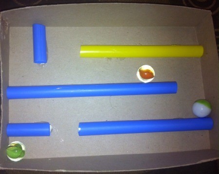 Easy Marble Maze - adding additional straws to small maze