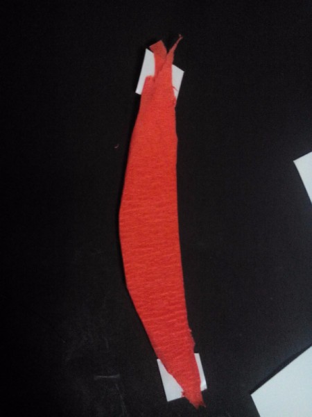making crepe paper covered cardboard mouth