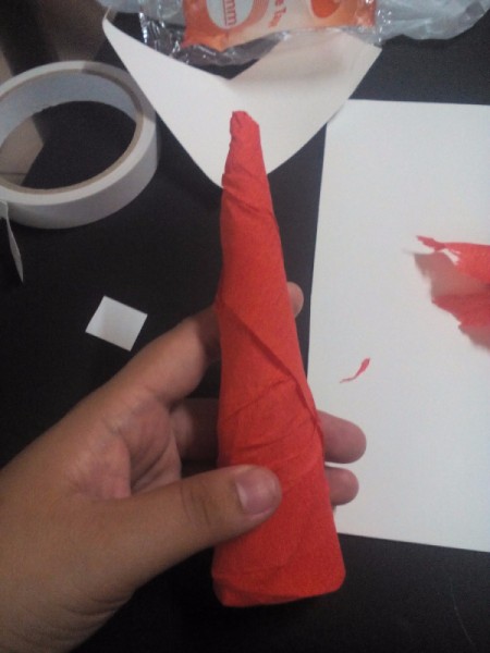 crepe paper covered paper cone nose