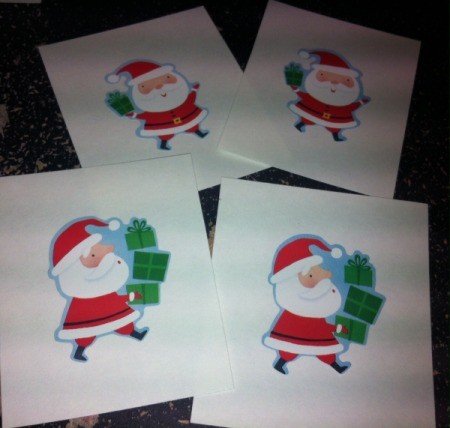 Christmas Sticker Memory Game - Christmas stickers on the index cards