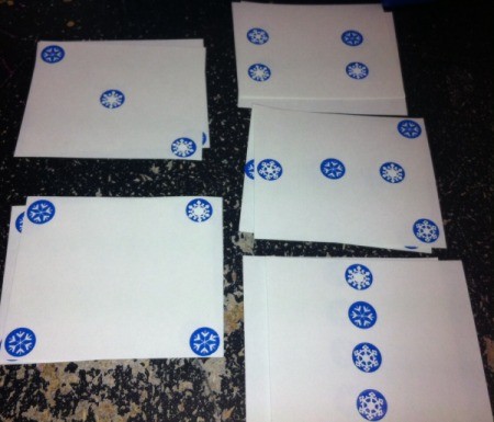 Christmas Sticker Memory Game - variation of game where children match the sticker patterns on the cards