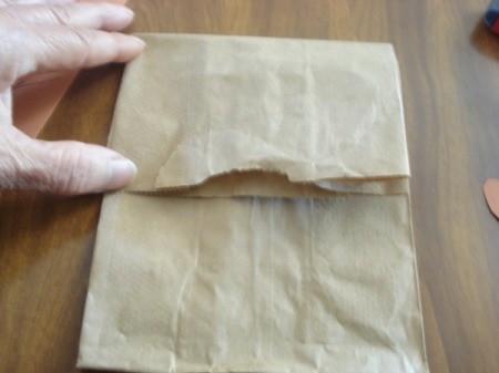 Fold down 1/3 of the bag from the top.