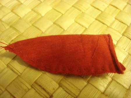 Spool Santa Ornament - stitching finished on hat