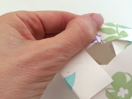 Paper Cup Gift Box - folding the slits down to create the box