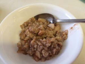 apple cinnamon oatmeal in bowl
