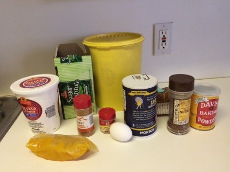 Pumpkin Spice Ricotta Muffin ingredients