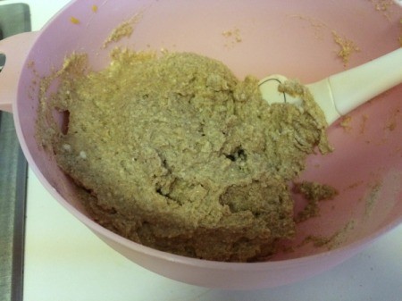 flour and powders added to batter.